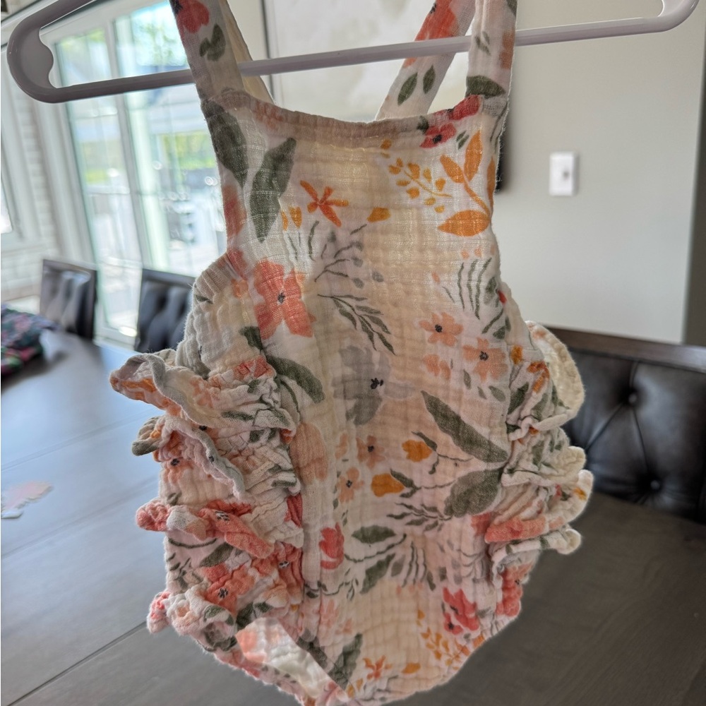 Floral Ruffle Baby Romper